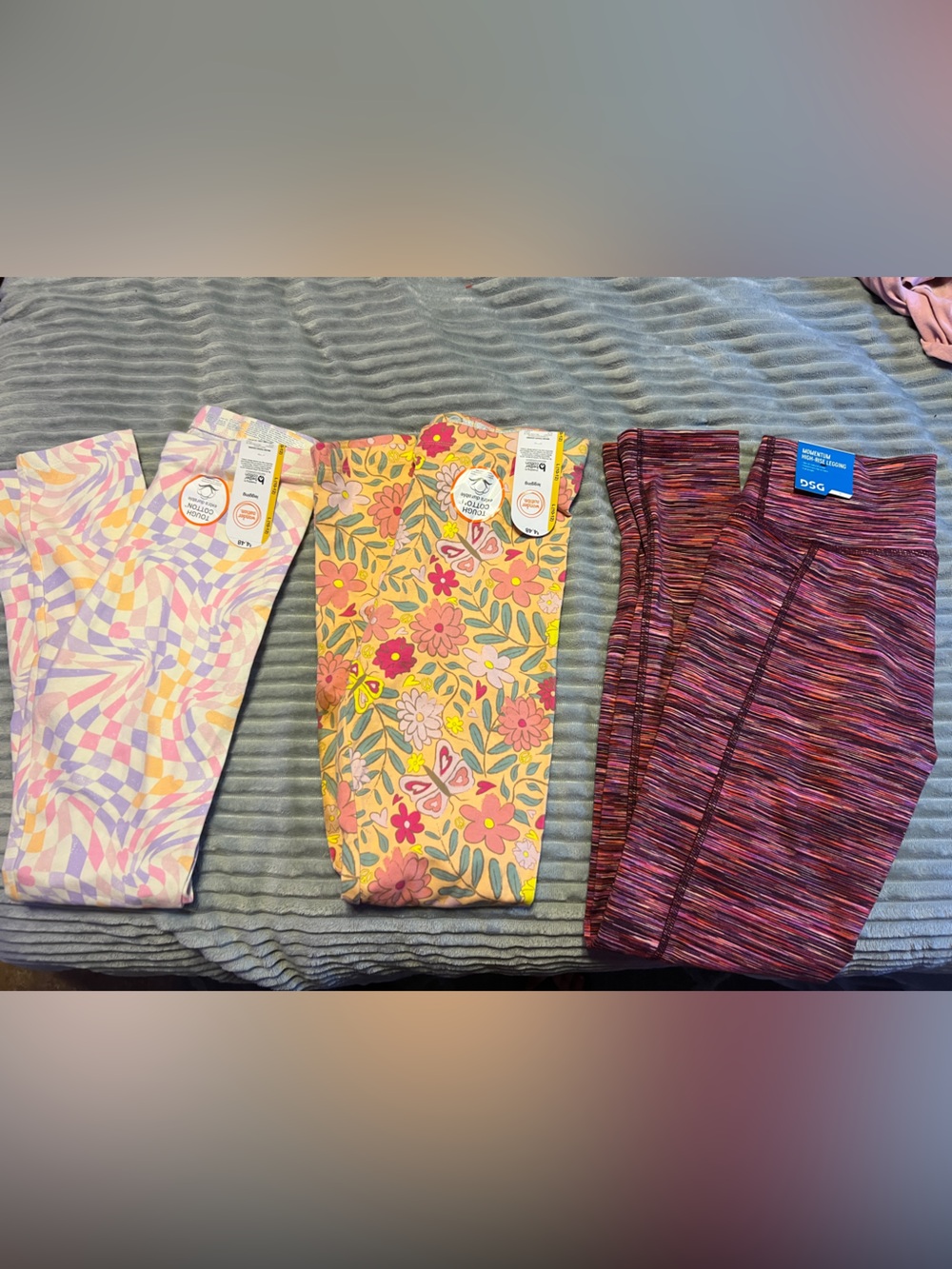 3 pair of girls size large leggings.